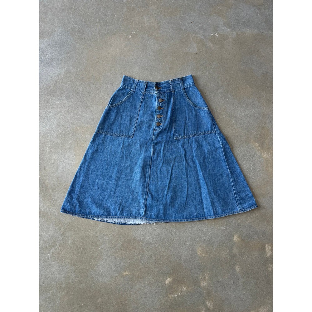 Vintage 1970s Levis Orange Tab Button Fly Skirt